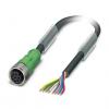 Kabel ovladače snímače, A: Volný konec kabelu, B: Rovná zásuvka M12, 30V, IP65, IP67, IP68 Phoenix Contact 5 m
