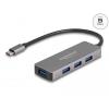 Delock 63173 USB Hub 4 porty USB-A USB 3.2 Gen1 5 GBit/s s konektorem USB C černá 63173