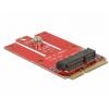 Delock sériový adaptér [1x Mini PCIe zástrčka - 1x M.2 Key E zásuvka] červená