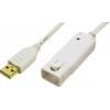 LogiLink USB kabel USB 2.0 USB-A zástrčka, USB-A zásuvka 12.00 m bílá pozlacené kontakty, UL certifikace UA0092