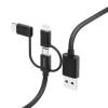 Hama USB kabel USB 2.0 USB-A zástrčka, USB-C ® zástrčka, Apple Lightning konektor, USB Micro-A zástrčka 1.5 m černá 00201536