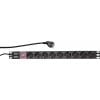 LogiLink PDU9C02 19 palec 1 U zásuvka s ochranným kontaktem s vypínačem černá