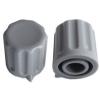 Přístrojový knoflík KP1406, 14 × 15 mm, hřídel 6 mm, šedý se šipkou