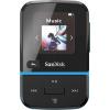 SanDisk Clip Sport Go MP3 přehrávač 32 GB modrá upevňovací klip, FM rádio, hlasové nahrávání
