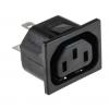 Bulgin Konektor IEC C13, orientace těla: Rovný, Zacvakávací montáž Vnější, 250V 10A Bulgin Konektor IEC C13, orientace těla: Rovný, Zacvakávací montáž Vnější, 250V 10A