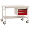 Manuflex BB5371.3003 Kompletní servírovací stolek základní mobilně se Melamin-Platte + pouzdro vestavné, Šxhxv: 1250 x 800 x 850 mm rubínově červená