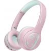 LogiLink BT0073P Headset otevřená (On Ear) Bluetooth®, kabelová růžová, světle modrá složitelná, omezení hlasitosti