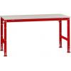 Manuflex AU6129.3003 Pracovní Přístavný stůl Univerzální standardní s PVC dekorační deska, Šxhxv = 2000 x 1000 x 760-870 mm rubínově červená