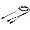 Smrter USB-C® Y-kabel USB-C®, Apple Lightning konektor 120 cm černá hliníková zástrčka, látkový potah, s funkcí OTG SMRTER_DUO_BK Smrter USB-C® Y-kabel USB-C®, Apple Lightning konektor 120 cm černá hliníková zástrčka, látkový potah, s funkcí OTG SMRTER_DUO_BK