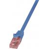 LogiLink CQ2096U RJ45 síťové kabely, propojovací kabely CAT 6 U/UTP 10.00 m modrá samozhášecí, s ochranou 1 ks LogiLink CQ2096U RJ45 síťové kabely, propojovací kabely CAT 6 U/UTP 10.00 m modrá samozhášecí, s ochranou 1 ks