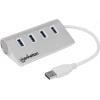 Manhattan 163767 USB Hub 4 porty USB-A USB 3.0 5 GBit/s s hliníkovým krytem bílá 163767