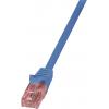 LogiLink CQ2036U RJ45 síťové kabely, propojovací kabely CAT 6 U/UTP 1.00 m modrá samozhášecí, s ochranou 1 ks LogiLink CQ2036U RJ45 síťové kabely, propojovací kabely CAT 6 U/UTP 1.00 m modrá samozhášecí, s ochranou 1 ks