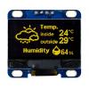 Displej OLED 1.28 in Žlutá Pasivní matice 128 x 64 pixelů COB Midas I2C