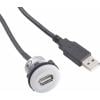 TRU COMPONENTS USB-05 USB vestavný konektor zásuvka, vestavná USB zásuvka typ A, osvětlené ⇔ zástrčka USB typu A s 60cm kabel Množství: 1 ks