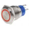RS PRO Tlačítkový spínač IP67 DPDT Panel Okamžité Osvětlené 19.2 mm 5 A, barva LED: Červená 12 V dc 250 V ac