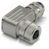 WAGO Adaptér pro kulaté konektory, řada: 756-9404/060-000, orientace těla: Pravý úhel 5 M12, 85 °C, -40 °C, materiál