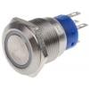 RS PRO Tlačítkový spínač IP67 SPDT Panel Blokování Osvětlené 19.2 mm 5 A, barva LED: Bílá 12 V dc 250 V ac