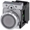 Siemens Tlačítkový spínač, řada: SIRIUS ACT 3SU11 IP66, IP67, IP69K SPST Deska Osvětlené 22 mm Čirá 24V