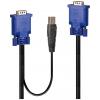 LINDY KVM adaptér [1x VGA - 1x VGA, USB A] 1.00 m černá, modrá