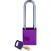 Brady Purpurová, Anodizovaný hliníkový plech Visací zámek 6.35 mm Brady Purpurová, Anodizovaný hliníkový plech Visací zámek 6.35 mm