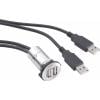 TRU COMPONENTS USB-06 Dvojitý USB vestavný konektor zásuvka, vestavná 2x USB zásuvka typ A ⇔ 2x zástrčka USB typ A s 60cm kabel Množství: 1 ks