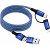 Smrter Nabíjecí kabel USB USB-C ® zástrčka, USB-A zástrčka, Apple Lightning konektor 1 m modrá SMRTER_MAGNETO_ULT_BL Smrter Nabíjecí kabel USB USB-C ® zástrčka, USB-A zástrčka, Apple Lightning konektor 1 m modrá SMRTER_MAGNETO_ULT_BL
