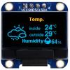 Displej OLED, řada: MDOB128064WV-YBI 0.96 in Žlutá Pasivní matice 128 x 64 pixelů COB Midas I2C