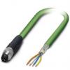 Phoenix Contact Cat5 Ethernetové kabely, řada: NBC, Zelená, Polyvinylchlorid, 600V 1 m 4, typ pláště: Stíněné Stíněný