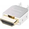 BKL Electronic 0905004 HDMI konektor zástrčka, vestavná úhlová Pólů: 19 stříbrná 1 ks
