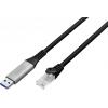 Digitus USB, USB 3.0 kabelový adaptér [1x USB, USB 3.2 Gen 1 (USB 3.0) - 1x RJ45, RJ45 zástrčka] AK-300600-150-S 15 m fóliové stínění, stínění pletivem,