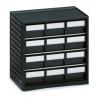 Skladovací jednotka se zásuvkami Černá Polypropylen 290 mm x 310mm x 180 mm Treston