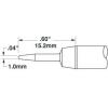Metcal Pájecí hrot, číslo modelu: SSC 1 mm 15.2 mm Kuželovité, pro použití s: MFR-H6-SSC, SP-HC1 Metcal Pájecí hrot, číslo modelu: SSC 1 mm 15.2 mm Kuželovité, pro použití s: MFR-H6-SSC, SP-HC1