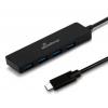 MediaRange MRCS508 USB Hub 4 porty USB-A USB 3.0 5 GBit/s s konektorem USB C černá MRCS508