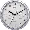Analogové nástěnné hodiny s tep./vlh. Techno Line WT 650, Ø 26 cm, stříbrná/bílá