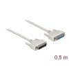 Delock sériový kabel [1x D-SUB zásuvka 25pólová - 1x D-SUB zástrčka 25pólová], 0.5 m, béžová