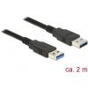 Delock USB kabel USB 3.2 Gen1 (USB 3.0 / USB 3.1 Gen1) USB-A zástrčka, USB-A zástrčka 2.00 m černá pozlacené kontakty 85062