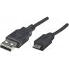 Manhattan USB kabel USB 2.0 USB-A zástrčka, USB Micro-B zástrčka 1.80 m černá UL certifikace 307178-CG