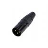 Re-An Products Konektor XLR, barva Černá, počet kontaktů: 3, orientace těla: Rovný Vnější, pokovení: Zlatá, Kabel,