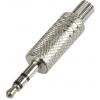 TRU COMPONENTS 595197 jack konektor 3.5 mm zástrčka, rovná Pólů: 3 stereo stříbrná 1 ks