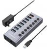 GrauGear G-HUB71-A USB Hub 7 portů USB-A USB 3.0 5 GBit/s lze spínat jednotlivě vícebarevná G-HUB71-A