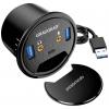 GrauGear G-THUB-AU-60 USB Hub 2 porty USB-A USB 3.0 5 GBit/s s audio porty černá G-THUB-AU-60