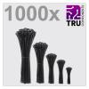 TRU COMPONENTS TC-12888560, T24CA072, stahovací pásky, 3.6 mm, černá, odolná vůči UV záření, 1000 ks