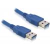 Delock USB kabel USB 3.0 USB-A zástrčka, USB-A zástrčka 0.50 m modrá 83121