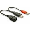 Delock USB kabel USB 2.0 USB-A zástrčka, USB-A zástrčka, USB-A zásuvka 0.20 m černá 65306 Delock USB kabel USB 2.0 USB-A zástrčka, USB-A zástrčka, USB-A zásuvka 0.20 m černá 65306