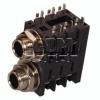 Jack zásuvka 6,3 mm, stereo, panel, 2× s vypínačem ACJS-MHDCM Jack zásuvka 6,3 mm, stereo, panel, 2× s vypínačem ACJS-MHDCM
