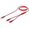 Smrter USB-C® Y-kabel USB-C®, Apple Lightning konektor 120 cm červená hliníková zástrčka, látkový potah, s funkcí OTG SMRTER_DUO_RD Smrter USB-C® Y-kabel USB-C®, Apple Lightning konektor 120 cm červená hliníková zástrčka, látkový potah, s funkcí OTG SMRTER_DUO_RD