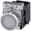 Siemens Tlačítkový spínač, řada: SIRIUS ACT 3SU11 IP66, IP67, IP69K SPST Deska Osvětlené 22 mm Bílá 24V