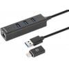 Manhattan 180894 USB Hub 4 porty USB-A, RJ45 USB 3.0 5 GBit/s s vestavěnou síťovou přípojkou černá 180894 Manhattan 180894 USB Hub 4 porty USB-A, RJ45 USB 3.0 5 GBit/s s vestavěnou síťovou přípojkou černá 180894