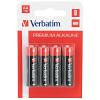 Baterie Verbatim AA (LR6) 1,5 V alkalická, balení 4 ks Baterie Verbatim AA (LR6) 1,5 V alkalická, balení 4 ks