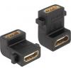 Delock 65510 HDMI adaptér [1x HDMI zásuvka - 1x HDMI zásuvka] černá pozlacené kontakty